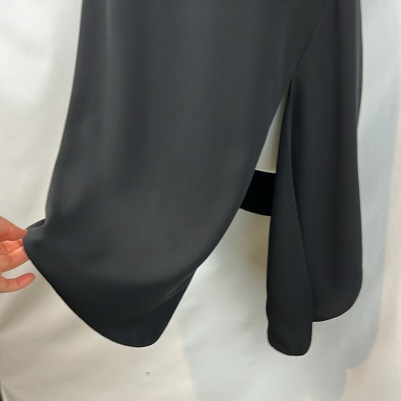 Babaton Hopkins Asymmetrical Sleeveless Black Blouse Tie-front Top Size M - Picture 8 of 13